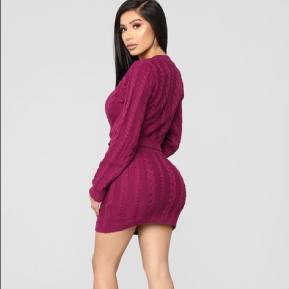 Plum Sweater Skirt Set
